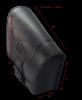 Fabrication FRANCE : Sacoche latérale de cadre en cuir véritable  Noire  Tete de Mort SKULL 