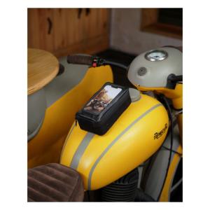 Support pochette de réservoir moto pour  téléphone couleur Noir  avec fourre tout 