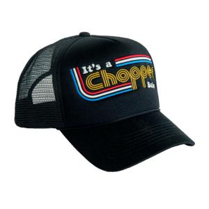 Casquette cap hat Chopper trucker noir à filet adulte réglable 